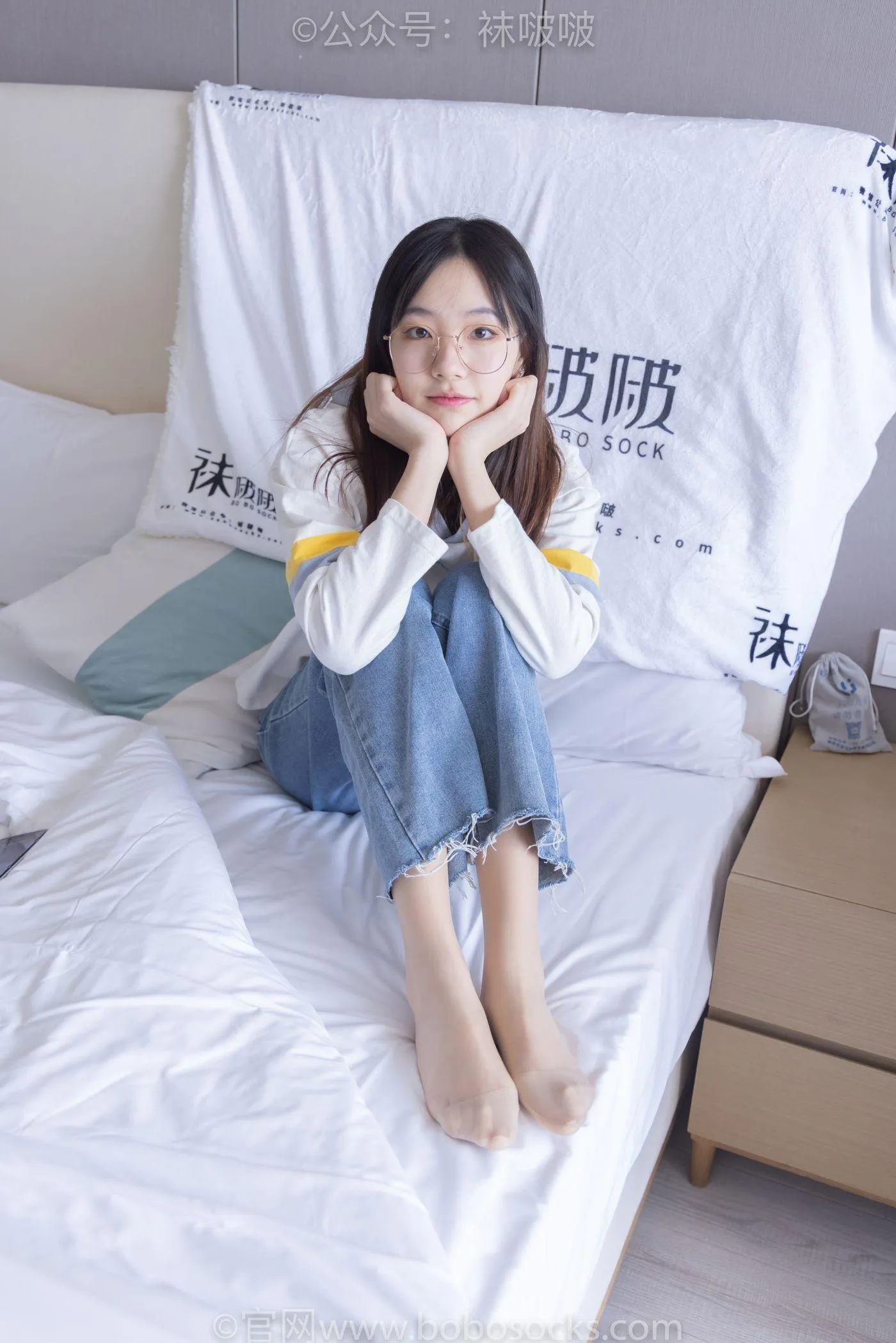 [BoBoSocks袜啵啵]NO.080 小甜豆-帆布鞋、白棉袜、肉丝（花絮版） [140P]插图8
